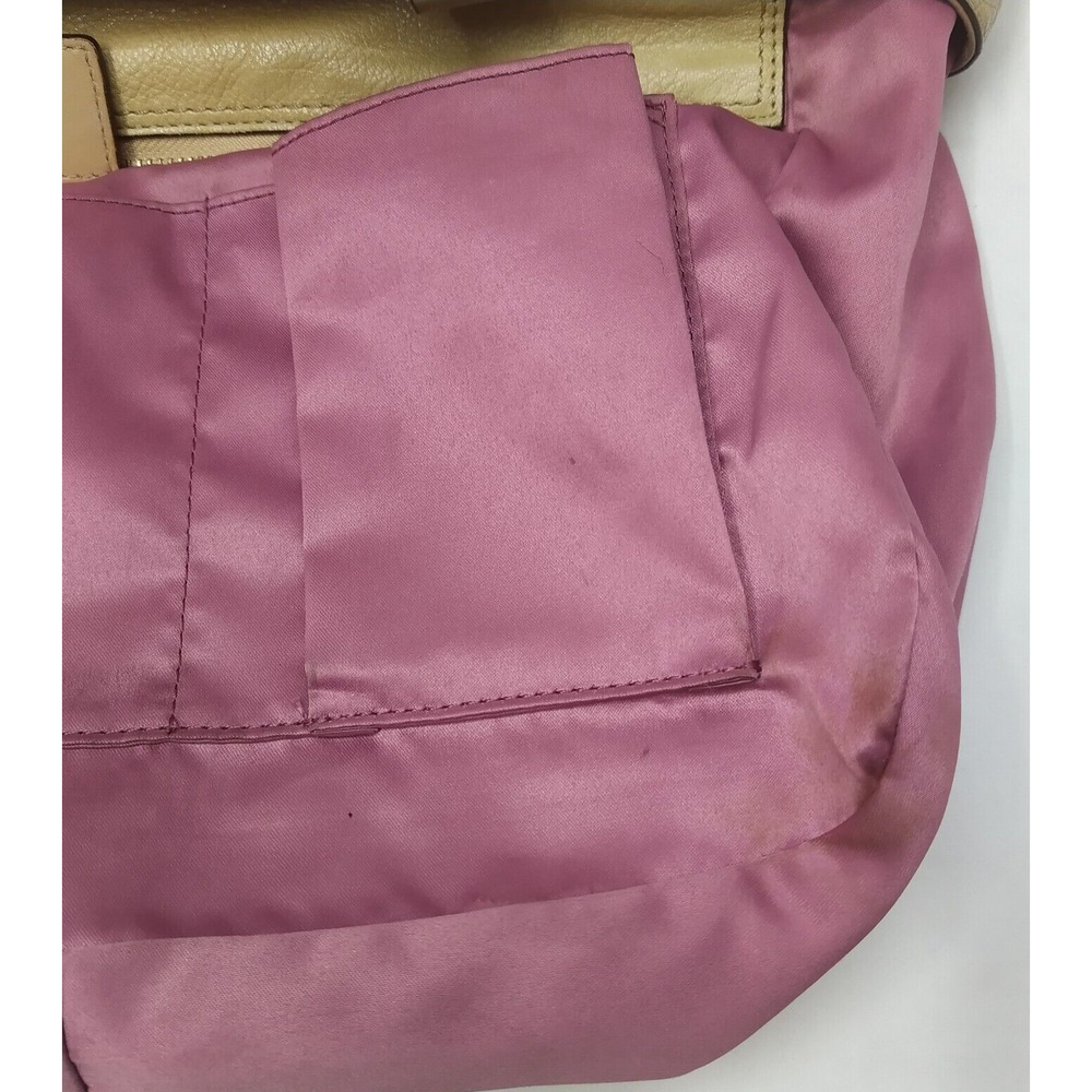 Coach Tan Leather Studded Double Handle Zipper Closure Tote Shoulder Bag - Picture 16 of 16